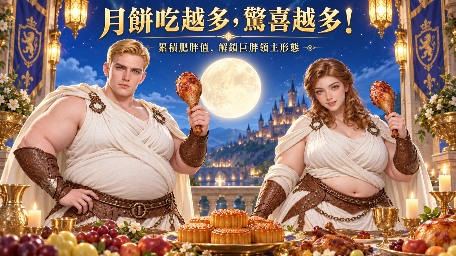 男女巨胖領主中秋宴席